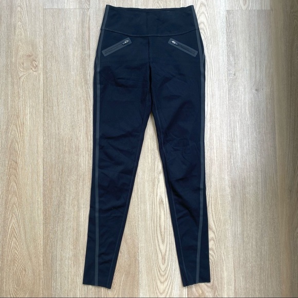 SPANX Black Compression Leggings High Rise Zipper Pockets - Picture 1 of 8